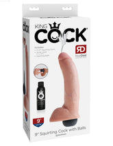 King Cock 9" Squirting Dildo with Balls